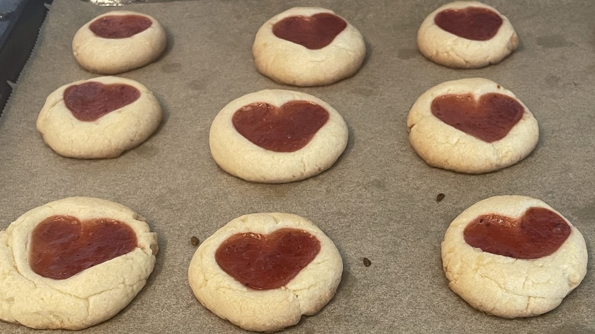 Thumbprint-cookies zum Valentinstag!