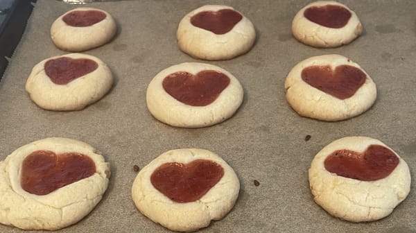 Thumbprint-cookies zum Valentinstag!